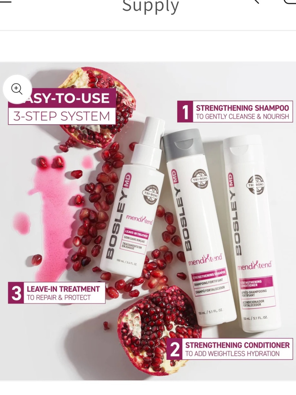 BosleyMD MendXtend Hair Treatment Set - Pink and White